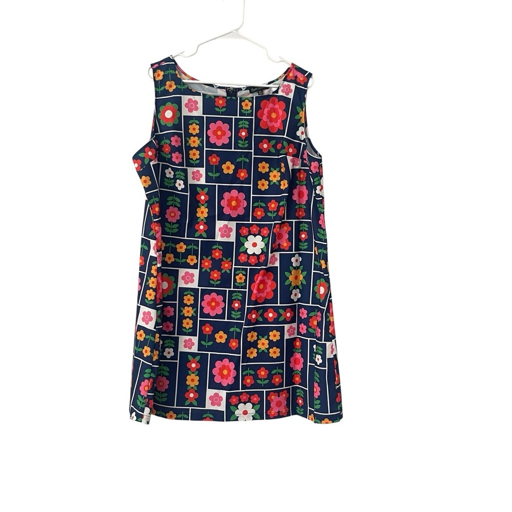 Smak Parkour Dress Mod Inspired Retro Floral Knee Length 2X Festival Hippie Fall